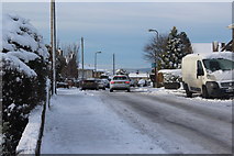 ST1998 : Snow on Waun Goch Road, Oakdale by M J Roscoe