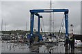 SX4953 : Boat hoist, Plymouth Yacht Haven by N Chadwick