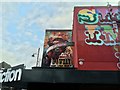 View of street art on the front of the Fiction night club from Havana Close