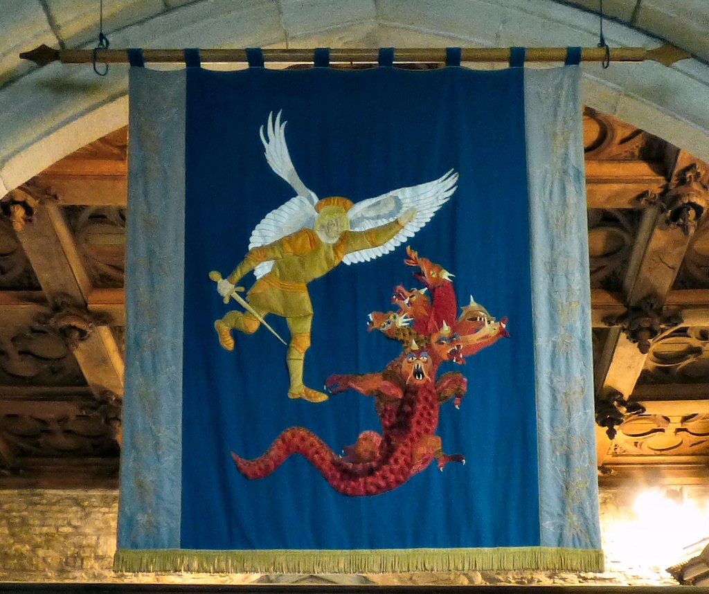 The St Michael banner in Mottram Church © Gerald England cc-by-sa/2.0 ...