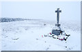 SD9677 : Memorial cross on Buckden Pike by Trevor Littlewood