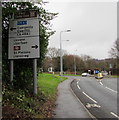 Directions sign near the northern end of Excalibur Drive, Cardiff