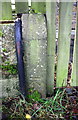 Benchmark on gatepost at rear of Willow Bank House