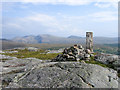 NM8466 : Trig point and cairn at Druim Glas by Trevor Littlewood