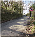 Warning sign - pedestrians, Llan Road, Cwmfelin