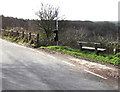 Llan Road bench with a valley view near Llangynwyd