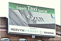 J3373 : Skoda taxi advertisement, Belfast (December 2017) by Albert Bridge
