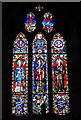 NU2135 : Stained glass, St Cuthbert's chapel by Bill Harrison