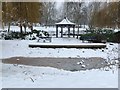 Park furniture in the snow