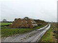 A stack of straw bales