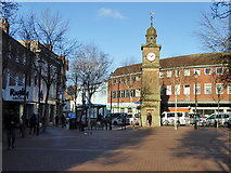 SP5075 : Clock Tower, Rugby Market Place by Robin Webster
