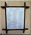 TM2984 : Roll of Honour inside St George's church, South Elmham St Cross by Helen Steed