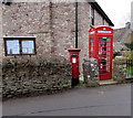 Queen Elizabeth II pillarbox and disused phonebox, Shirenewton