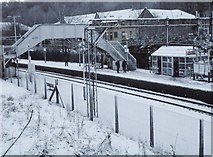 NS5572 : Hillfoot railway station in the snow by Richard Sutcliffe