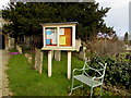 Bench and church noticeboard, Fulbrook, West Oxfordshire