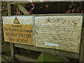 Warning sign, Milner Spring Wood