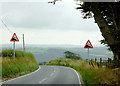 The B4337 approaching Tal-sarn in Ceredigion