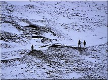 SK1283 : Walkers descending Mam Tor in wintertime by Neil Theasby