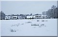 Ground beside Heather Avenue in the snow