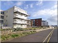 Scaffolding for repairs on a block on Southbourne Coast Road