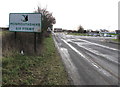 ST4187 : Monmouthshire boundary sign near Magor by Jaggery