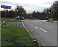ST4187 : Motorways direction sign alongside the B4245 in Magor, Monmouthshire by Jaggery