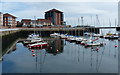 Boats moored at the North Dock Basin