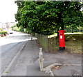 ST2178 : King George V pillarbox on a Rumney corner, Cardiff by Jaggery