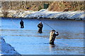 Half way through a double Spey cast