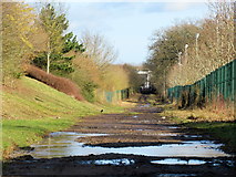 SO8764 : Monarch's Way Heading North From Industrial Park by Roy Hughes