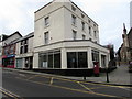 Vacant shop on a town centre corner, Chepstow