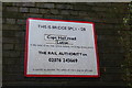 TL1118 : Copt Hall Road Railway Bridge sign by Geographer