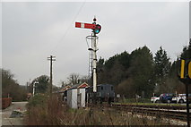 SX7863 : Staverton 'home signal' on the down line by John C