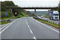 SH4772 : Bridge over the North Wales Expressway near to Pentre Berw by David Dixon