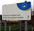 ST3091 : Flying Start at Malpas Court name sign, Newport by Jaggery