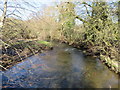 Looking north along the River Alyn/Afon Alun