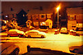 Night snowy street scene