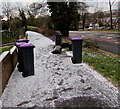 Purple-lidded wheelie bins, Edlogan Way, Croesyceiliog, Cwmbran