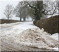 Snow along the lane to Peatling Magna