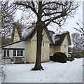 Haslingfield: snow in Church Way