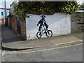 Cycling pirate at Mount Pleasant Terrace