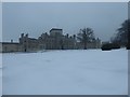 SP9912 : Ashridge Management College northern façade and snow by Rob Farrow