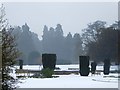 SP9912 : Snow covered gardens at Ashridge Management College by Rob Farrow