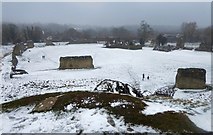 SP9908 : Berkhamsted Castle ruins in the snow by Rob Farrow