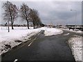 Snowy road in Methil