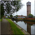 Water tower next to the Leeds and Liverpool Canal