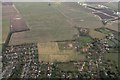 Flooded fields and ridge and furrow at Manby: aerial 2018