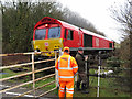 SS8683 : Railtour at Cwm Ffos crossing by Gareth James