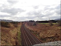 J0821 : View South towards the Republic along the Belfast to Dublin railway line by Eric Jones