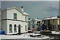 Junction of Crownhill Park and Avenue Road, Torquay, in the snow